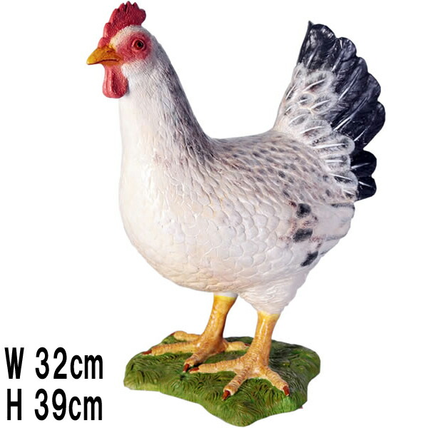 にわとり様 楽天市場】FRPアニマルオブジェ 白い雌鳥【即納可】置物 動物 鳥 鶏