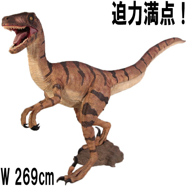 FRP恐竜オブジェ ヴェロキラプトル Velociraptor 高さ約1m57珊 写実的 飾りつけ 肉食恐竜 室内装飾 白亜紀 肉食恐竜 獣脚類 ひな形 総合博物館 実物大 図形 等身大 バス発着場 茶房 食べ物屋 飲食店 室内 毛の荒物園 出来事 見せびらかす fr110015