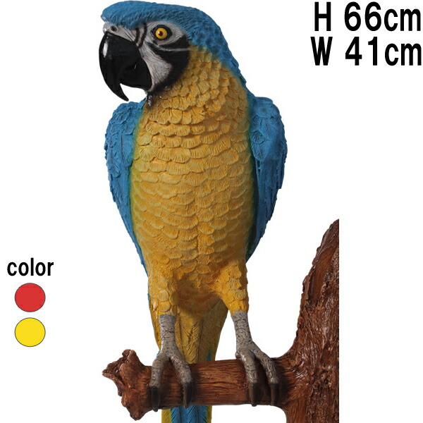 オウム レッド&ブルー Parrot 強化プラスチック 置物 軽量 フィギュア fr170015yb-6.jpg