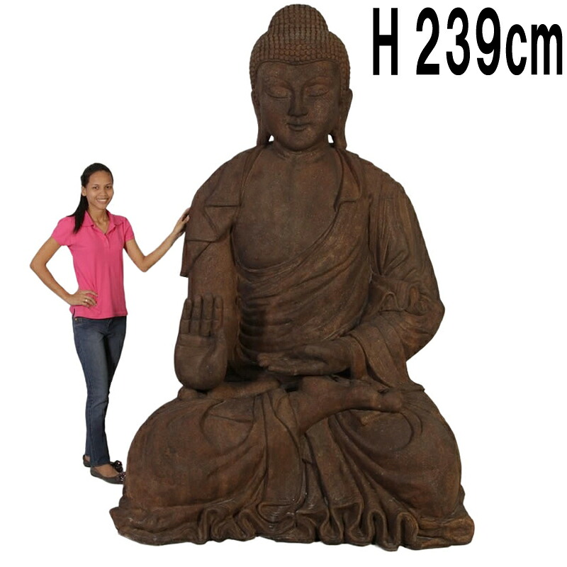巨大な仏陀 ブッダ像 エイジング仕上げ 高さ239cm 神様 仏像 開運 風水 座禅 坐像 釈迦 大きい 特大 オブジェ 彫刻像風 石像風 人物像 エスニック アジアン タイ 雑貨 インテリア 置物 店舗 看板 装飾 飾り フォトスポット 大型 店舗 ディスプレイ 等身大 実物大 fr120042CC 353,925円