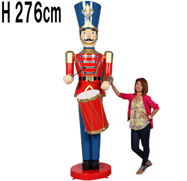 ドラムを叩くおもちゃの兵隊 275cm 大きい オブジェ 置物 人物 像 巨大 フィギュア 実物大 等身大 クリスマス 童話 おもちゃ 兵士 玩具 Xmas 特大 装飾 飾り 大型 ディスプレイ イベント 店舗 カフェ レストラン 飲食店 装飾 看板 フォトスポット 写真 映え fr140110
