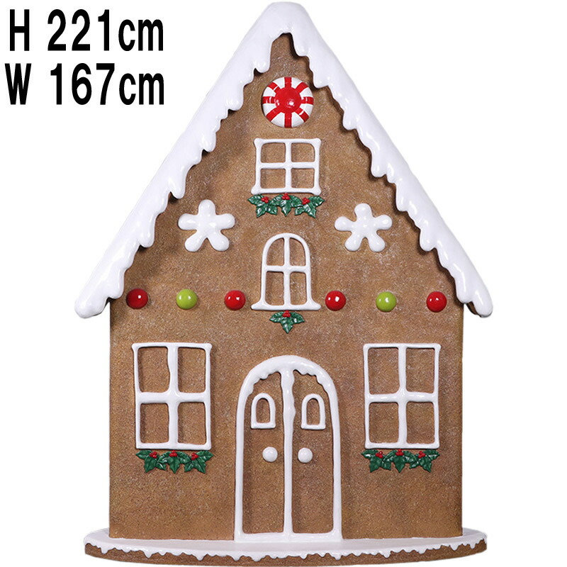 ジンジャーブレッド 住み家 Gingerbread House H221珊 御菓子の家 家 大層らしい オブジェ 馬鹿でかい 見せびらかす 愛くるしい 室内装飾 アイシングザパック ビスケット 焼きお菓子 御菓子 スイーツ 飾りつけ 特大 貼り出し バス発着場 クリスマス かざり付ける 飾りつけ 今めかしい 喫茶店 飲食店 FRP 実物大 雪 冬 fr230084
