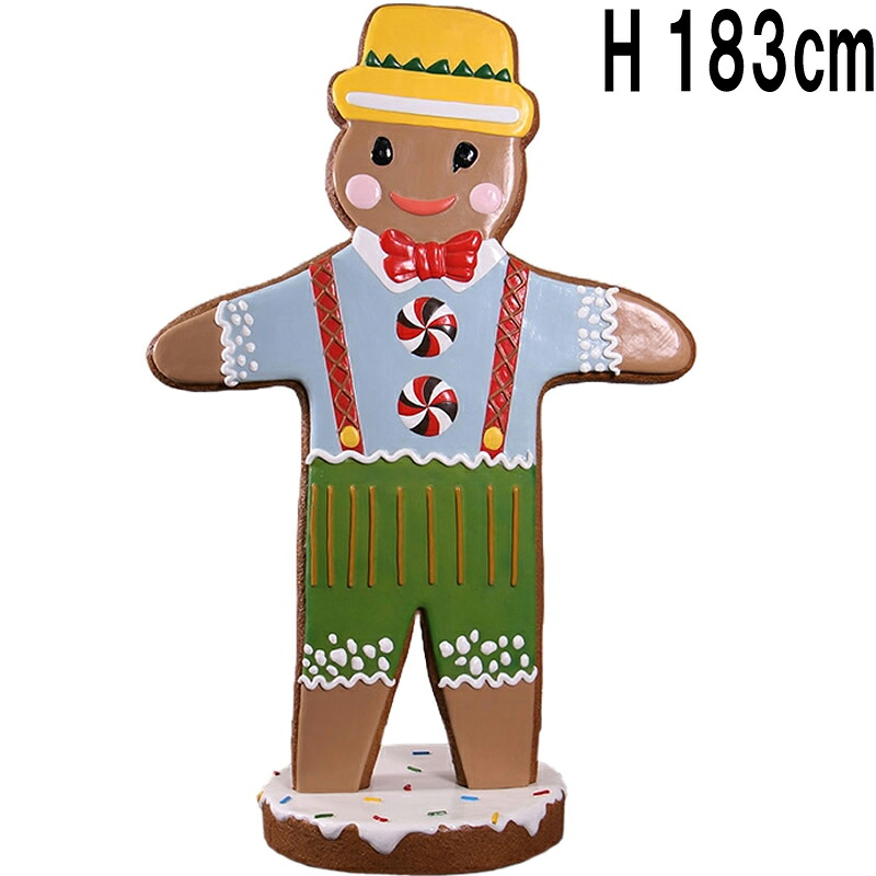 クッキーの男性マン H183cm クリスマス お菓子 スイーツ クッキー 焼き菓子 アイシング ジンジャーブレッド 飾り パーティー 装飾 看板 冬 イベント 大きい 置物 大型 オブジェ かわいい インテリア おしゃれ 店 カフェ 喫茶店 飲食店 実物大 リアル プラスチック fr240218|マスキ