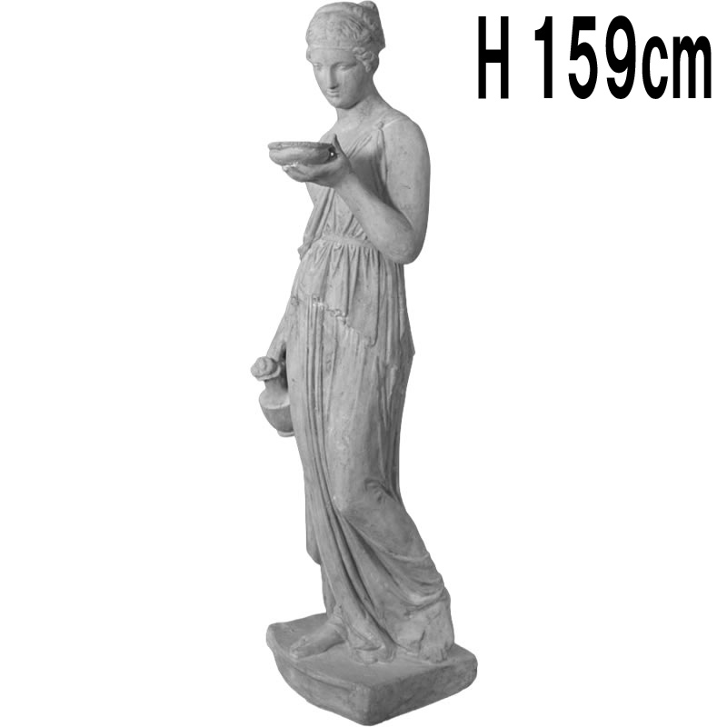 ギリシャ神話の青春の女神ヘーベー H159cm 石像風 彫刻像風 大きい 大型 オブジェ 置物 飾り女神像 ヴィーナス像 看板 目立つ おしゃれ 店舗 装飾 カフェ 喫茶店 飲食店 実物大 イベント フォトスポット リアル プラスチック FRP fr030702RS|マスキ