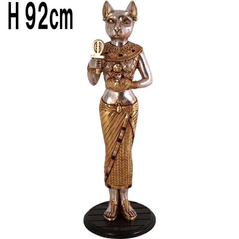 古代エジプト・アラブ共和国猫バステト神 偶像 H92珊 大層らしい 大型 猫 猫 ねこ オブジェ 飾りつけ 飾りつけ エジプト・アラブ共和国 金字塔 クレオパトラ 異国的 今めかしい バス発着場 かざり付ける 喫茶店 茶房 実物大 出来事 写実的 可塑性物質 先だつもの ゴールド 金色 晴れ晴れしい FRP frAFECS