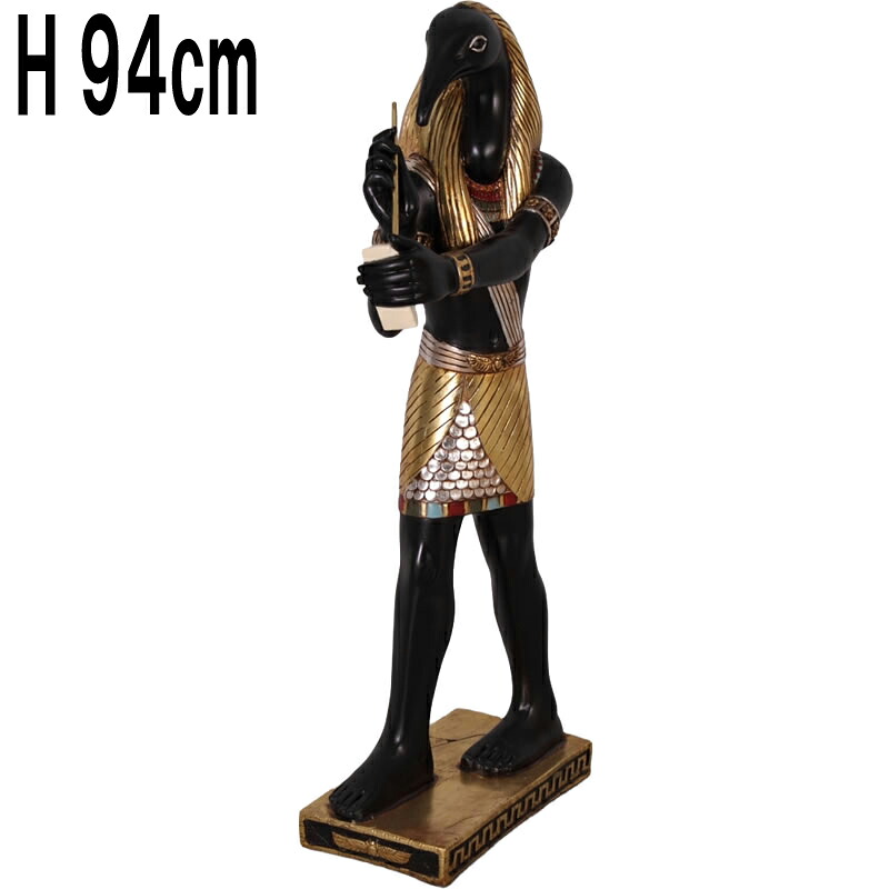 古代エジプト知恵を司る神トート 94cm 大きい 大型 オブジェ 置物 ピラミッド エジプト 飾り 看板 目立つ おしゃれ 店舗 装飾 カフェ 喫茶店 飲食店 実物大 イベント フォトスポット リアル プラスチック 黄金 ゴールド 金色 ブラック 豪華 FRP frAFTH3｜マスキ