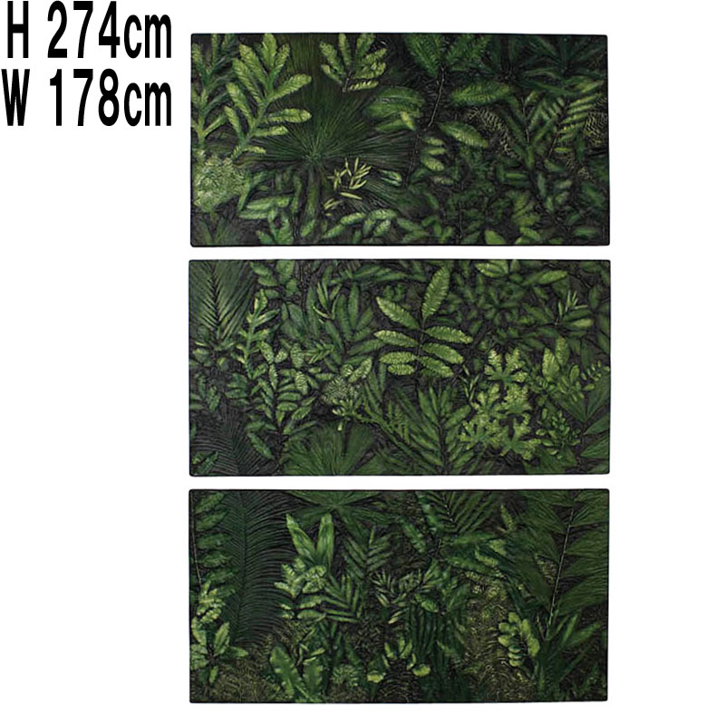 飾りもの芸術・ジャングルの絵図 Jungle Frieze Triptych 強化因子可塑性物質（FRP） 芸術オブジェ 壁面 見せびらかす 178cm×274糎 バス発着場 室内装飾 飾りもの 室内 ウォール ダイアログボックス かざり付ける 森林地帯 見晴らし 脂製 高甚だしい でき事 fr100063