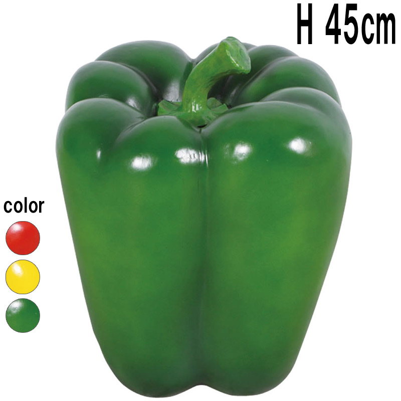 ピーマン 野菜 パプリカ オブジェ 大きい 大型 食品 サンプル リアル ディスプレイ インテリア 緑 グリーン おしゃれ 飾り 装飾 置物 オーナメント 樹脂製 プラスチック イベント 店舗 農家 八百屋 飲食店 カフェ レストラン fr130042GR|マスキ