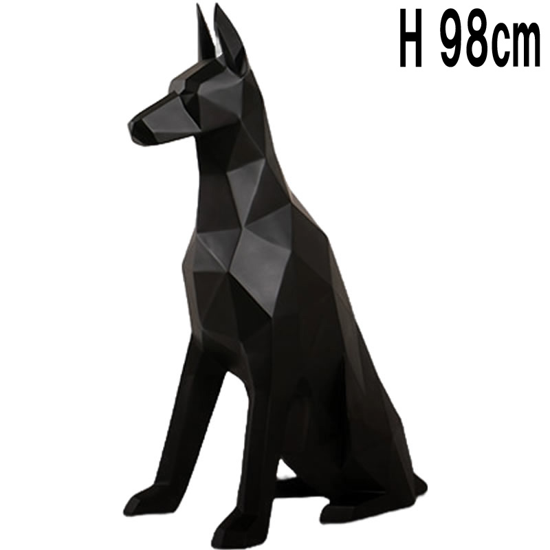 ポリゴンドーベルマン 引っ敷き黒いこと Doberman Faceta - MatteBlack 強化因子可塑性物質 (FRP) 工芸オブジェ 犬 室内装飾 図形 飾りつけ 庭 部屋の入り口 外 実物大 毛の荒物 像 映える ガーデニング 毛の荒物 秘密捜査員 たわい無い 庭園 飾りつけ 軽さ 等身大 バス発着場 毛の荒物園 fr230166