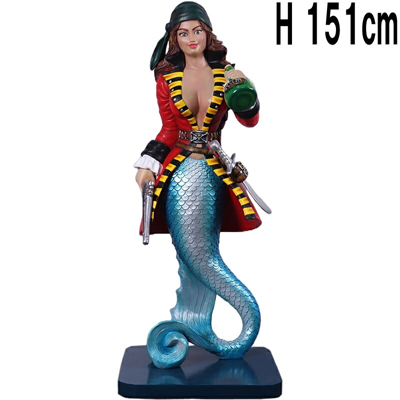 人魚マーメイドの女パイレーツ Sassea The Mermaid Pirate 強化因子可塑性物質（FRP） 工芸オブジェ 高さ約1m51珊 等身大 海賊 人となり像 室内装飾 庭園 飾りつけ 飾りつけ 亭主もち像 見せびらかす かざり付ける 写実的 出来事 見せびらかす fr240011