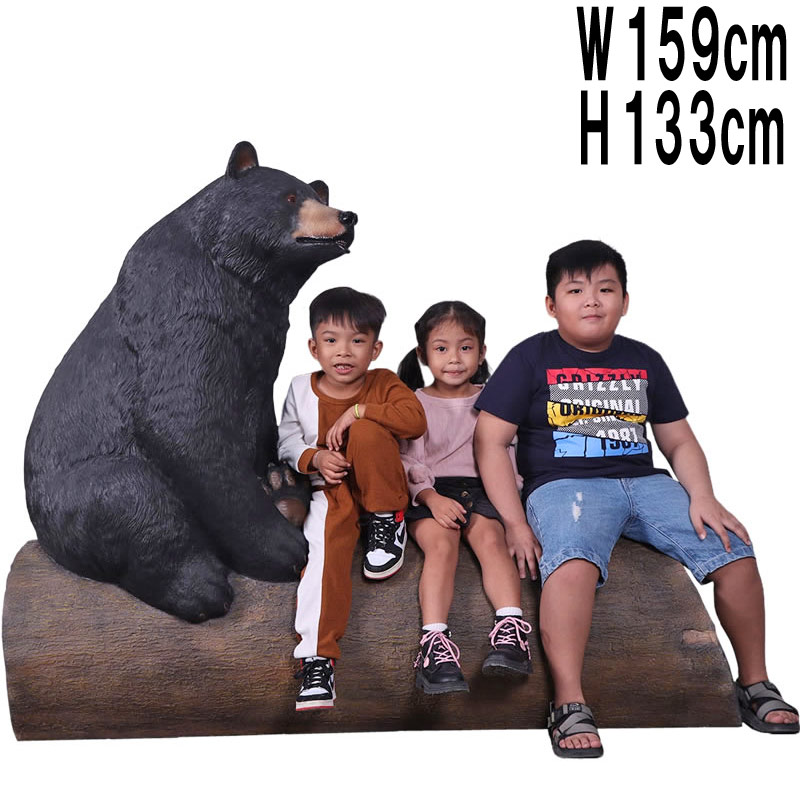 大木に腰掛ける熊の涼み台 Bear on Tree Trunk 強化因子可塑性物質 (FRP) 作物オブジェ 涼み台 即物的 飾りつけ くま 毛の荒物 像 ガーデニング 飾りつけ 腰かけ 軽さ 愛くるしげ 部屋の入り口 室外 庭 気が大きい 図形 毛の荒物 たわい無い でき事 バス発着場 見せびらかす イス 毛の荒物園 fr240130