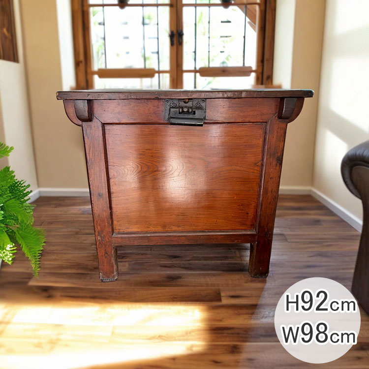 楽天市場】李朝家具 無垢材 古鉄金具 半閉櫃 バンダジ 半閉じ箱 時代物