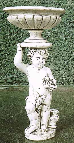 イタリア製ちびっ子像（庭園 飾りつけ） 花鉢と御坊さん（甲殻） PapiniAgostino Art.310 石像