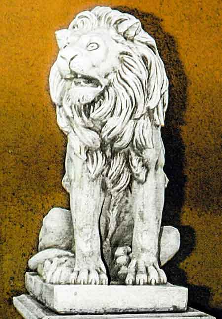 楽天市場 イタリア製動物石像 ガーデンオーナメント ファルネーゼ家のライオン 右 １体での販売 Art 607 Papiniagostino マスキ