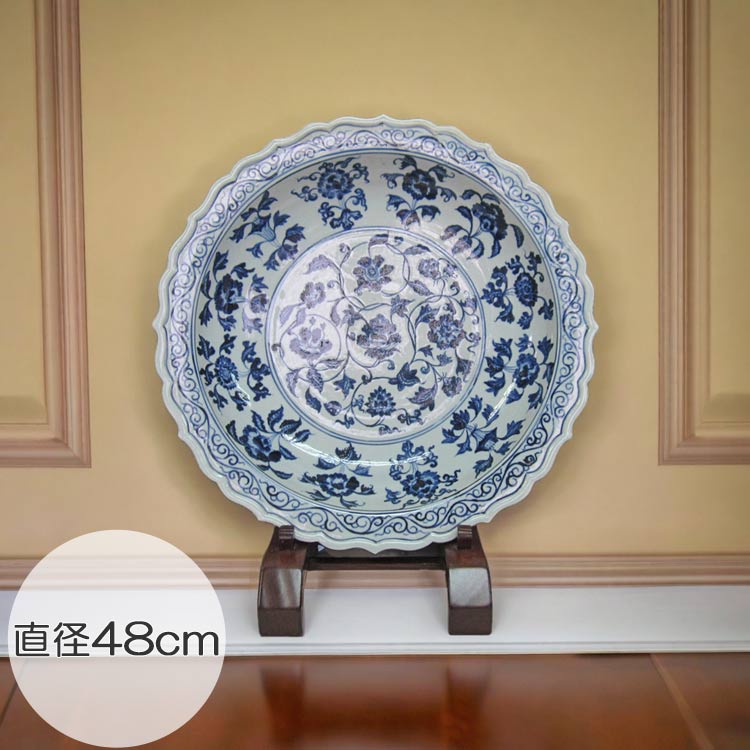 楽天市場】景徳鎮 青花 龍文盤 特大皿 直径約1m3cm 中国美術 染