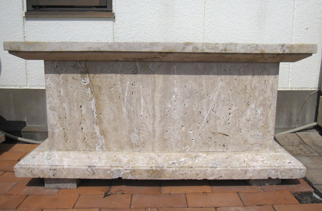 1509 イタリア 大理石 花台 台座 置物 オブジェ 台部分 36X36.5cm 高さ