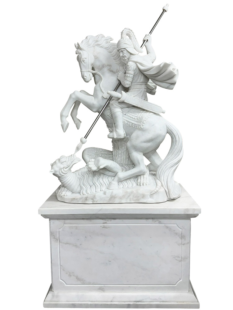 馬 石彫刻 中国 天然石 オブジェ アンティーク 楽天市場】天然大理石彫刻 馬に乗る騎士とグリフォン H192cm 動物 馬