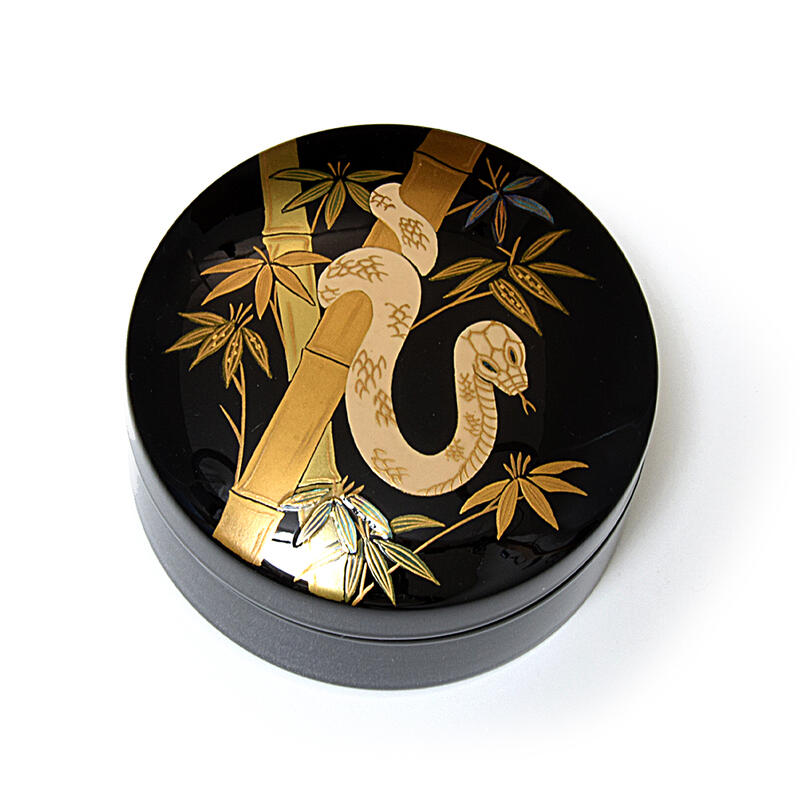 香合 福田芳朗 紅梅 茶道具 未使用品 福田芳朗 紅梅 宝珠香合 堀内宗完 箱書、花押 共箱 茶道具 骨董