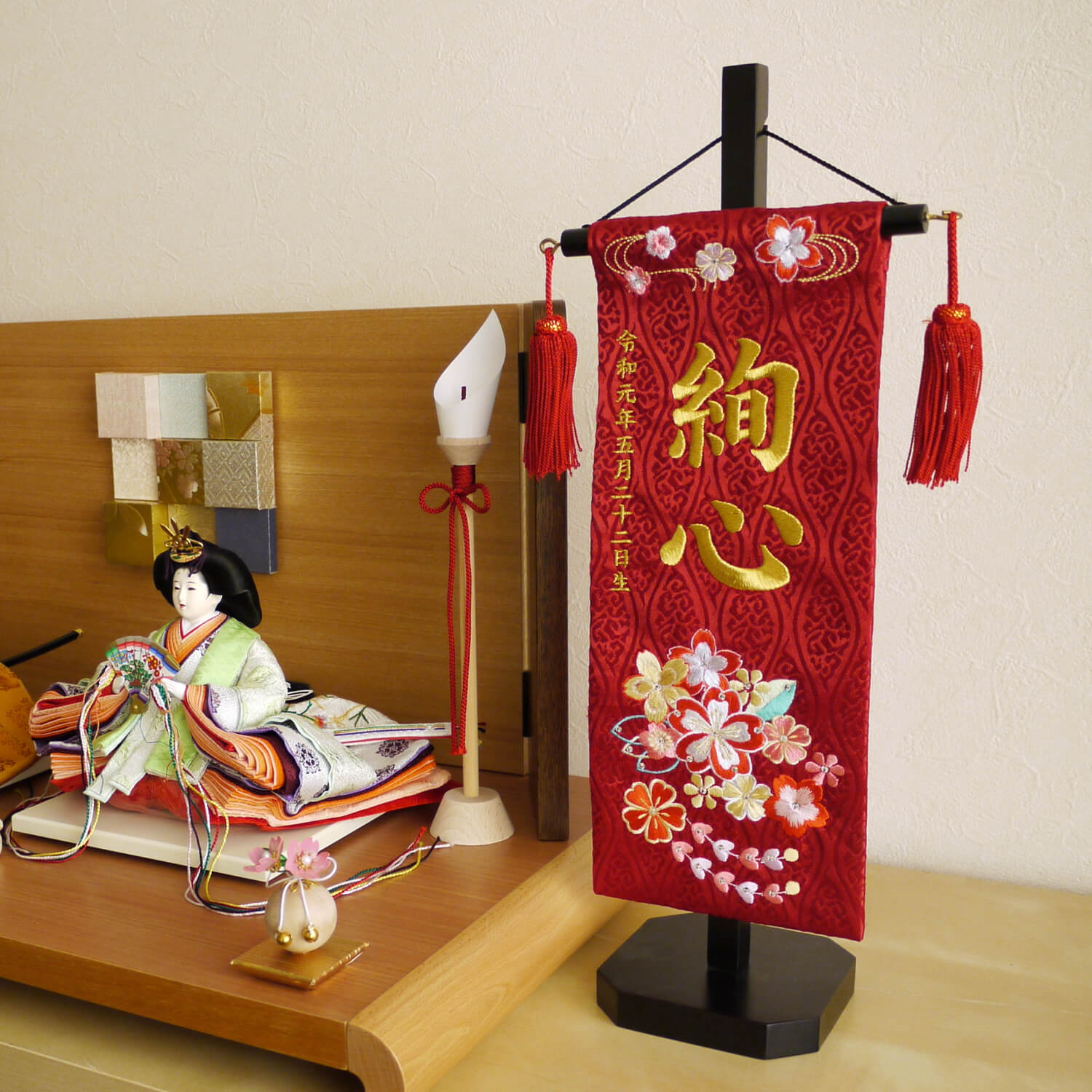 日本人形　大きな一松人形二体　ガラスケース入り　布カバー付（一体のみも可） 日本人形 大きな一松人形二体 ガラスケース入り 布カバー付（一体のみ