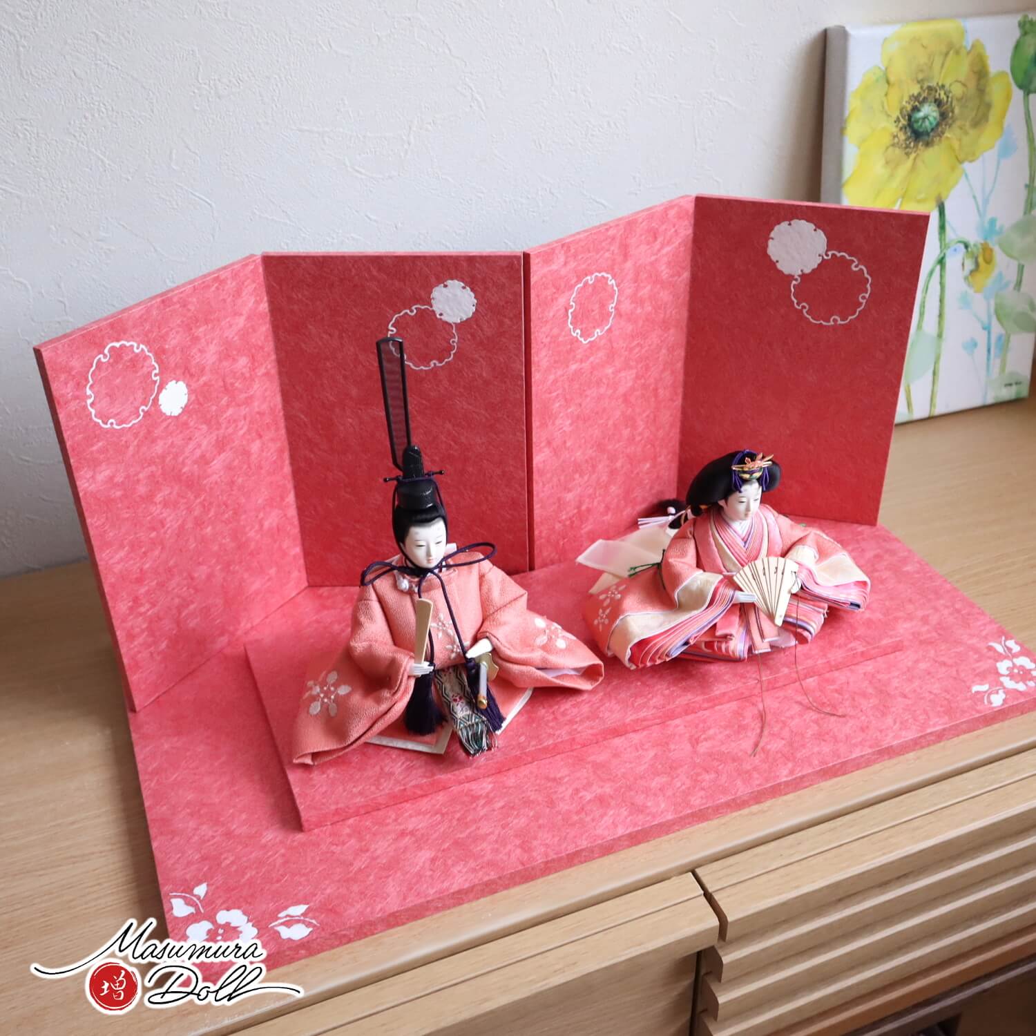 雛人形 コンパクト モダン おしゃれ インテリア ひな人形 伝統工芸士 清水光雲 柳サイズ かわいい 親王飾り 初節句 増村人形店 MMN2008|人形の増村 店