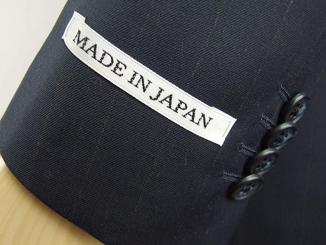 インポート生地 Italy 送料無料 メンズファッション イタリア生地 国内オーダー工場縫製 スーツ セットアップ Lanificio Puro Tessuto Puro 秋冬春 紺 ストライプ スタイリッシュタイプ Ya体 A体 Ab体 日本製 2ボタンシングルスーツ 送料無料