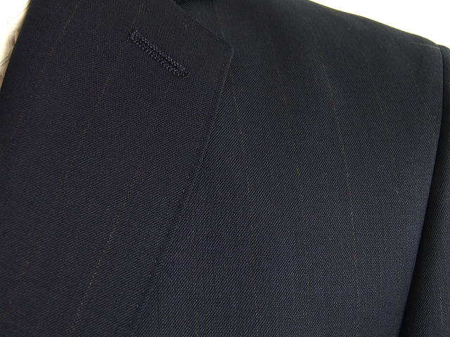 インポート生地 Italy 送料無料 メンズファッション イタリア生地 国内オーダー工場縫製 スーツ セットアップ Lanificio Puro Tessuto Puro 秋冬春 紺 ストライプ スタイリッシュタイプ Ya体 A体 Ab体 日本製 2ボタンシングルスーツ 送料無料