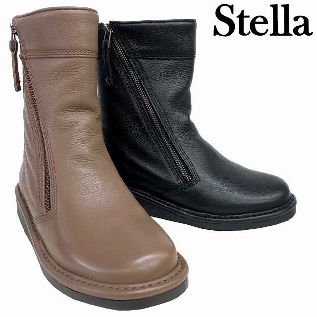 成人女性遊撃手ブーツ レディースファスナーブーツ 貨物輸送無料 中心柱 Stella 6800 通い靴 御役目靴 黒いこと 駱駝 貨物輸送無料