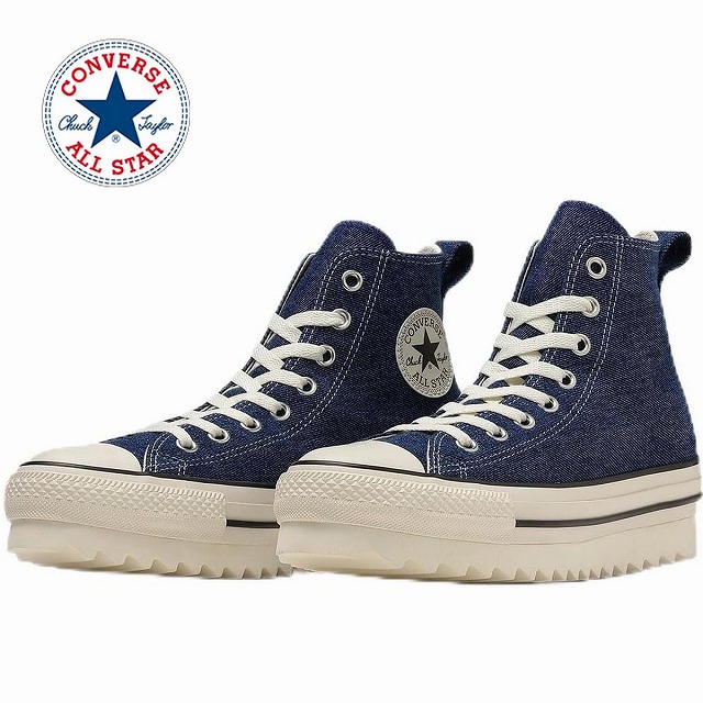 レディースメンズハイカット 厚底スニーカー コンバース converse CONVERSE オールスター シャークソール DM HI 青み ALL STAR SHARKSOLE DM HI