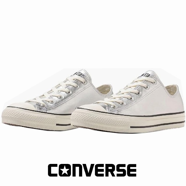 メンズ レディースローカットスニーカー コンバース converse CONVERSE レザー オールスター (R) OX シルバー LEATHER (R) OX SILVER｜マスヤ靴店マーム支店
