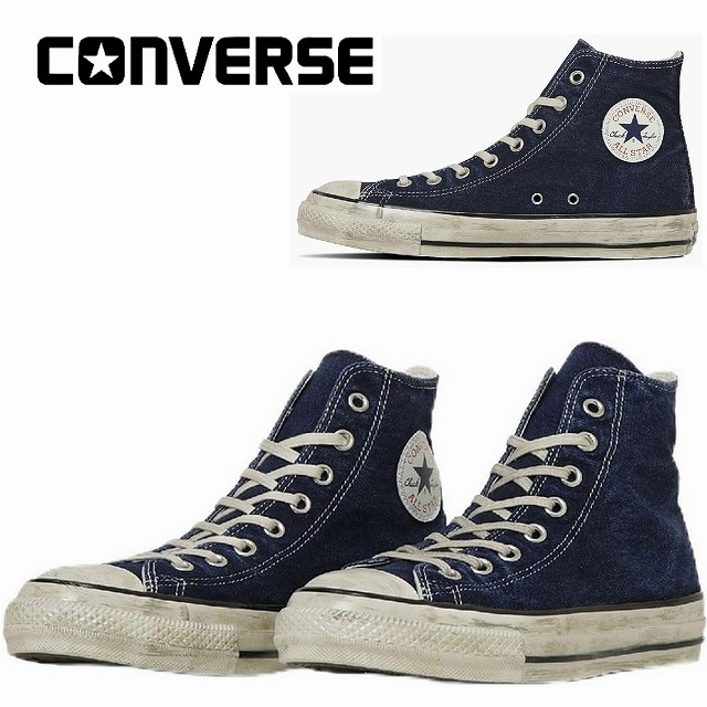 メンズハイカットスニーカー コンバース converse CONVERSE オールスター エイジド フェイデッドデニム AG HI ネイビー ALL STAR AGED FADEDDENIM AG HI