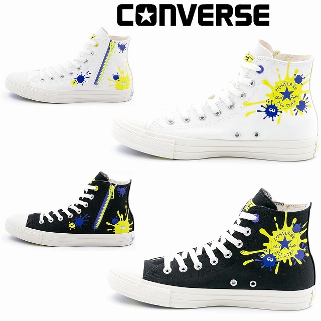 送料込み メンズ レディースハイカットスニーカー サイドジップスニーカー コンバース converse CONVERSE オールスター Z HI / スプラトゥーン3 ブラック ホワイト ALL STAR Z HI / Splatoon3