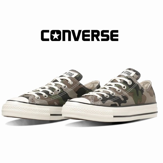 メンズ レディースローカットスニーカー コンバース converse CONVERSE オールスター エイジド ウッドランドカモ OX グリーン/グレイ/ブラウン ALL STAR AGED WOODLANDCAMO OX｜マスヤ靴店マーム支店