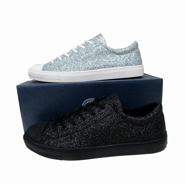 送料無料 コンバース オールスター 限定モデル converse オールスター クップ グリッターマテリアル OX ブラック シルバー LIMITED CONVERSE ALL STAR COUPE GLITTERMATERIAL OX メンズ レディース スニーカー｜マスヤ靴店マーム支店