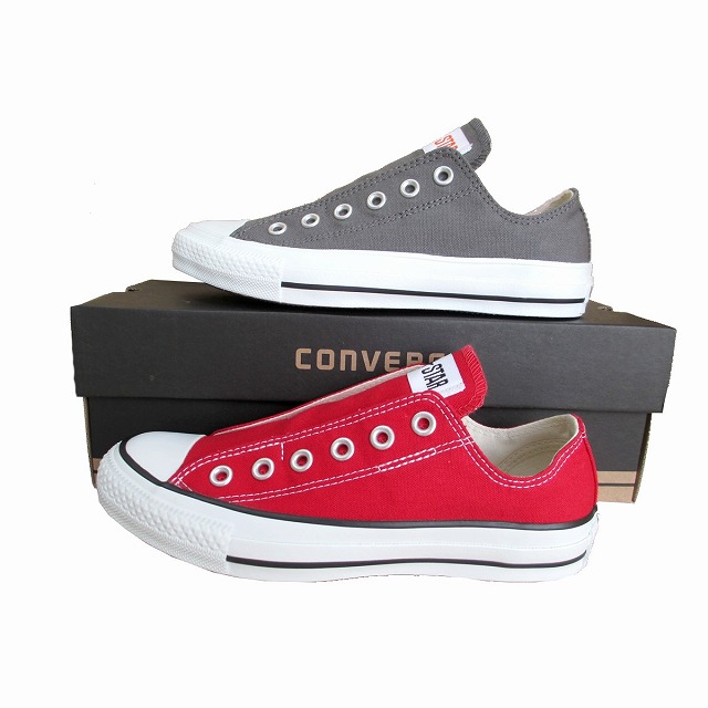 gray and red converse