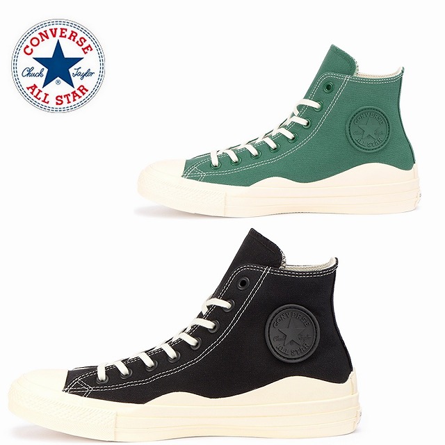 メンズ レディース スニーカー オールスター 100 縮くれる磁気テープ HI 黒いこと 緑であること ALL STAR 100 WAVETAPE HI貨物輸送込み