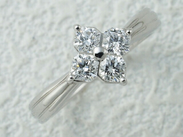 マスヤ質店◆ ダイヤモンド/0.51ct Pt950 プラチナ デザインリング ＃10 仕上済【中古】