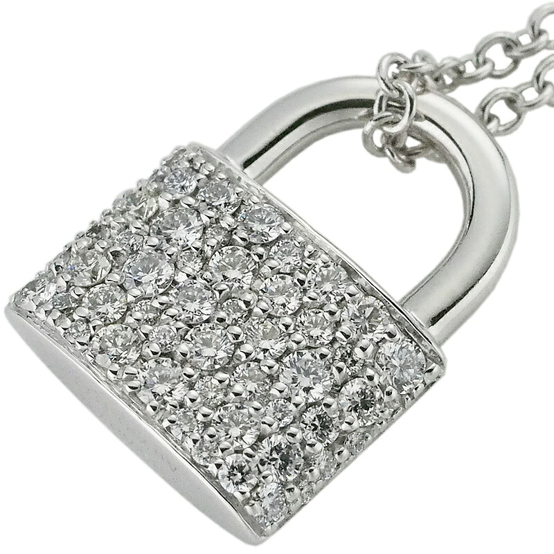 マスヤ質店◆ティファニー TIFFANY&Co. ハードウェアロック ダイヤモンド ネックレス 750WG 仕上済【中古】｜マスヤ質店店