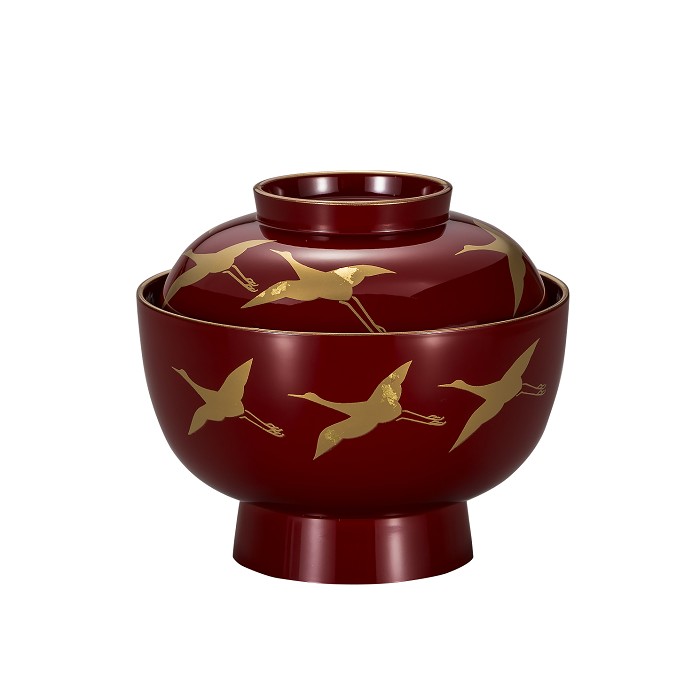 楽天市場】大名雑煮椀 飛翔 食器 おしゃれ 溜渕金 450ml お正月 雑煮