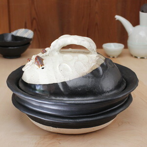 楽天市場】土鍋 □ 佐藤和次 黒織部 蟹文 土鍋(大) (4〜5人用) ギフト