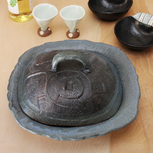 1人 2人用角青幾何学模様 土鍋 和食器 陶芸 陶芸作家 土鍋 水炊き土鍋 炊飯器土鍋 すき焼き おでん ご飯 シチュー グラタン 美味しい 素敵 プレゼント 手作り 贈り物 誕生日 結婚祝い Painfreepainrelief Com