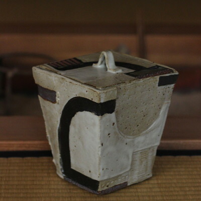 貨物輸送無料 ｜茶道具■ペンキ塗り分け 水指■mizu122  和食器 陶器作り 陶器作り絵書き 織部焼き 茶道具 美濃焼 今めかしい 今めかしい 好いたらしい 差し上げ物 敬老の日 手作り 差し上げ物