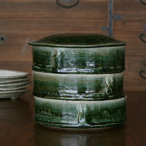 楽天市場】其泉窯 有田焼 春秋文 三段重（小）| 陶器 ミニ 重箱 3段 和