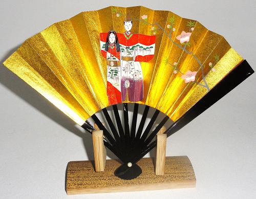 楽天市場】ミニ飾り扇子セット【座雛・出世兜】両面飾り（陶製飾台付