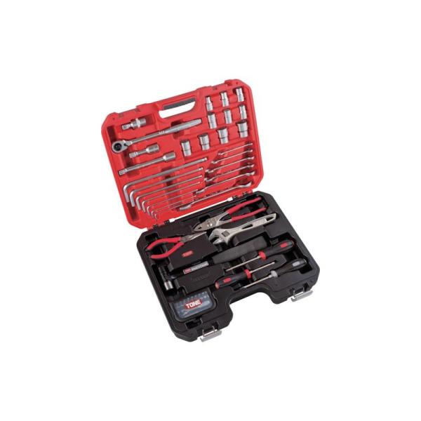 TONE 整備用工具セット コンビネーションツールセット レッド/ブラック 57点セット K700｜島屋　DIY・プロ建材の専門店