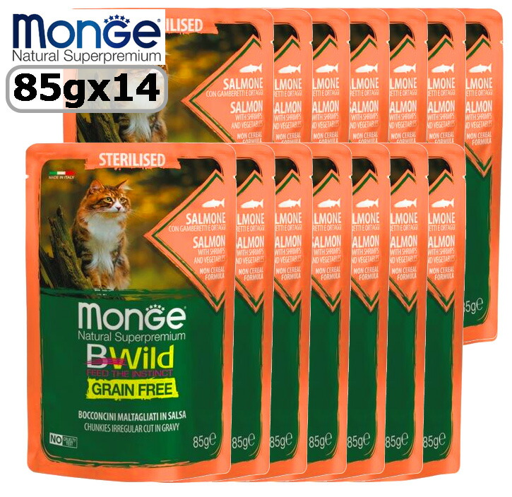 楽天市場】【猫】Monge Bwild パウチ タラwithシュリンプ