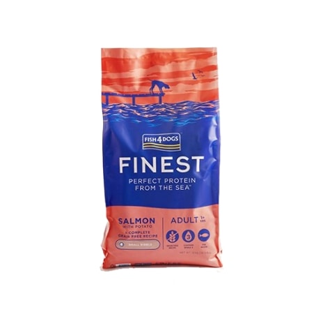 【犬】FISH4DOGS フィッシュ4ドッグ FINEST ファイネスト SALMON サーモン ADULT アダルト 12kg 犬用フード ドライフード 成犬用 高齢犬 総合栄養食 小粒【PU0410】