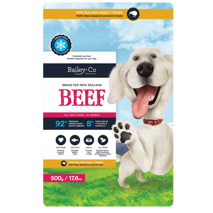 【犬】Bailey+Co フリーズドライ コンプリート ビーフ 500g ドッグフード総合栄養食 ベイリーコー正規品【PU0404】