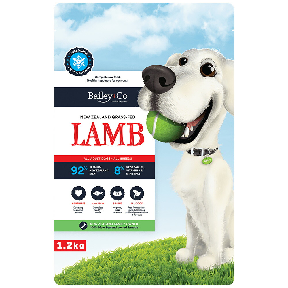 【犬】Bailey+Co フリーズドライ コンプリート ラム 1.2kg ドッグフード総合栄養食 ベイリーコー正規品【PU0404】