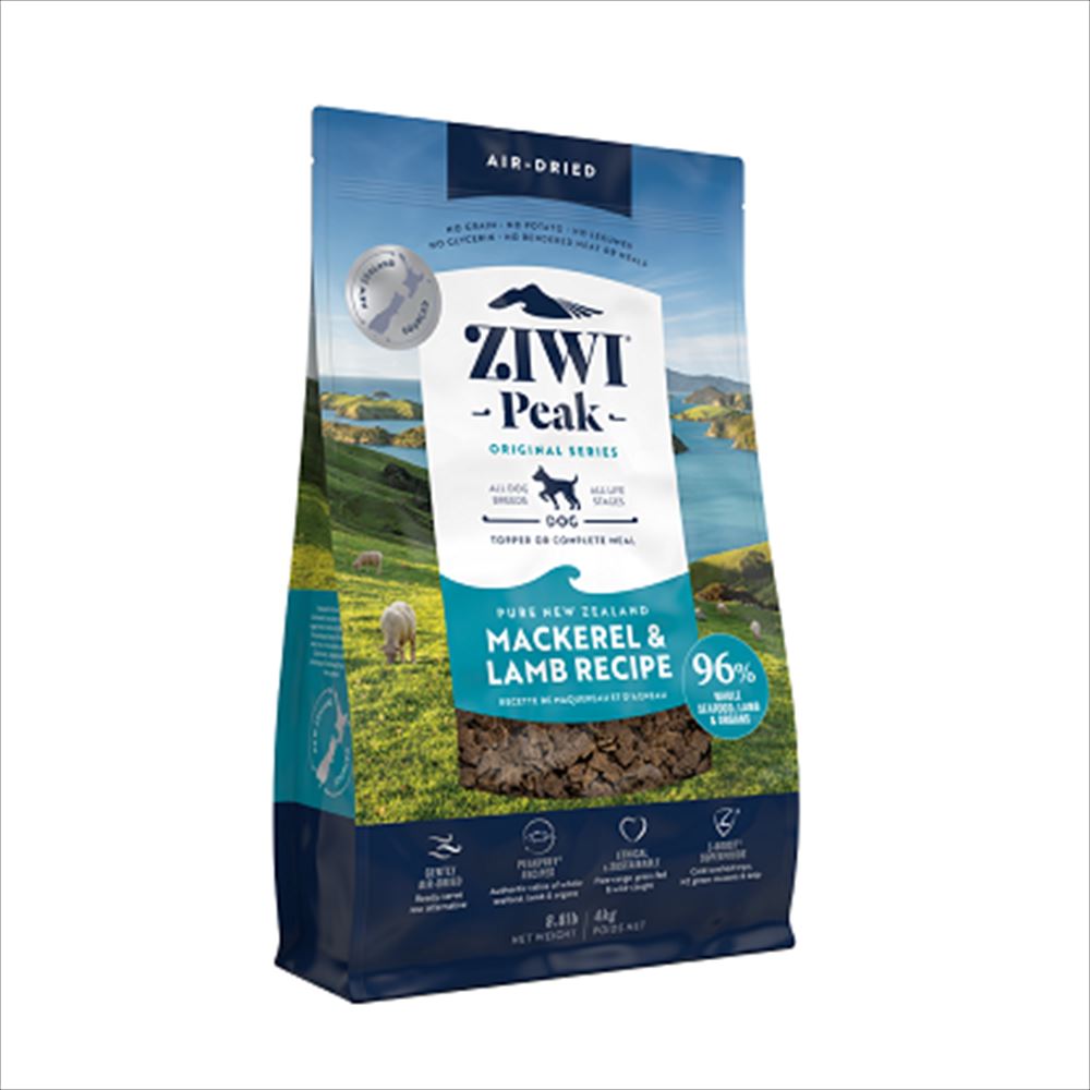 選べるおまけ ZiwiPeak AIR-DRIED MACKEREL & LAMB FOR DOGS エアドライ・ドッグフード マッカロー&ラム 4kg 正規品