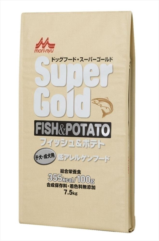 森乳サンワールド　スーパーゴールド SuperGold フィッシュ＆ポテト 子犬・成犬用 7.5kg　ドッグフード　ドライフード【PU0402】 14,399円